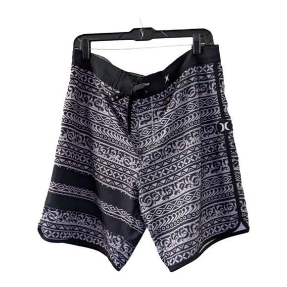 Hurley Phantom, black and gray,tribal pattern,board shorts,size 36 - Picture 1 of 4